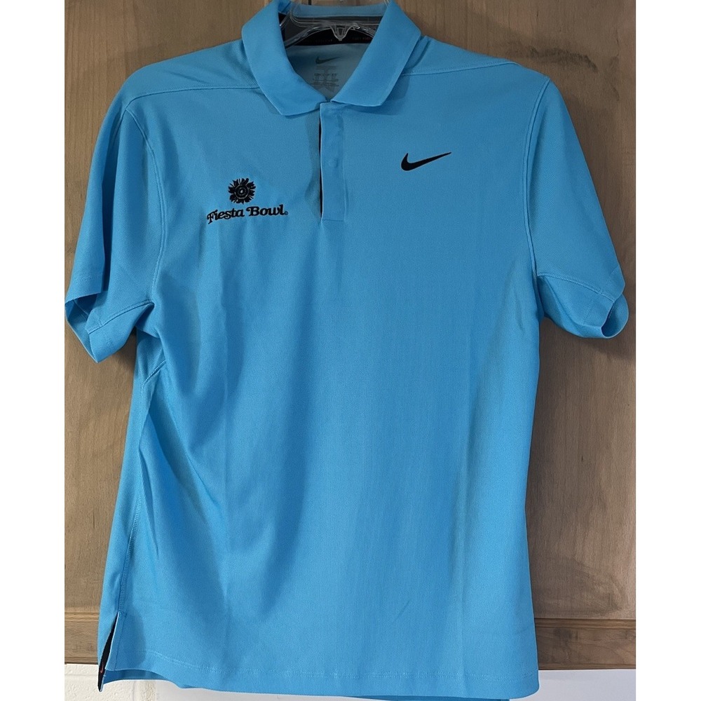 Nike Tiger Woods Polo Shirt Mens Size S Blue Dri-Fit Fiesta Bowl‎ NWT